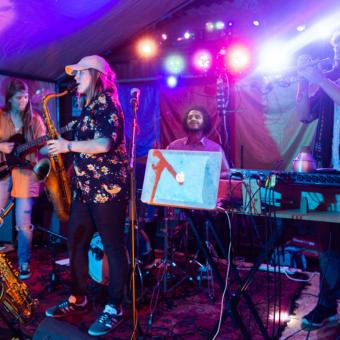 Bristol-based five-piece Horses on the Beach performing